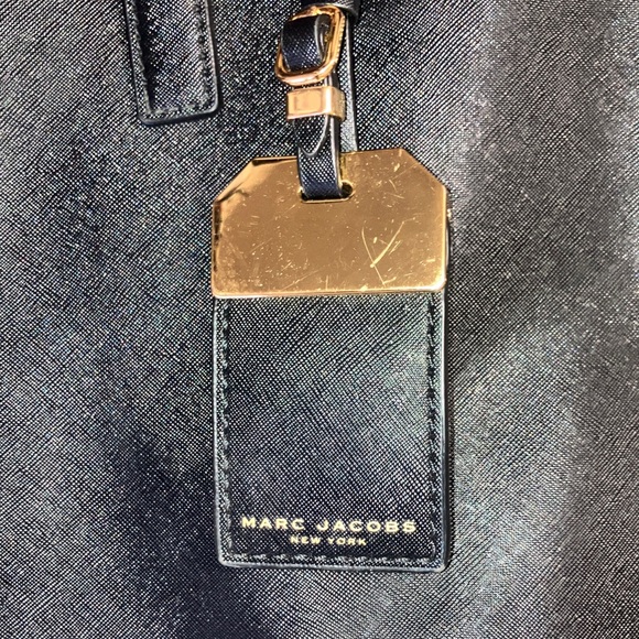 Marc Jacobs Black Leather Tote with Gold Accents - Picture 4 of 9